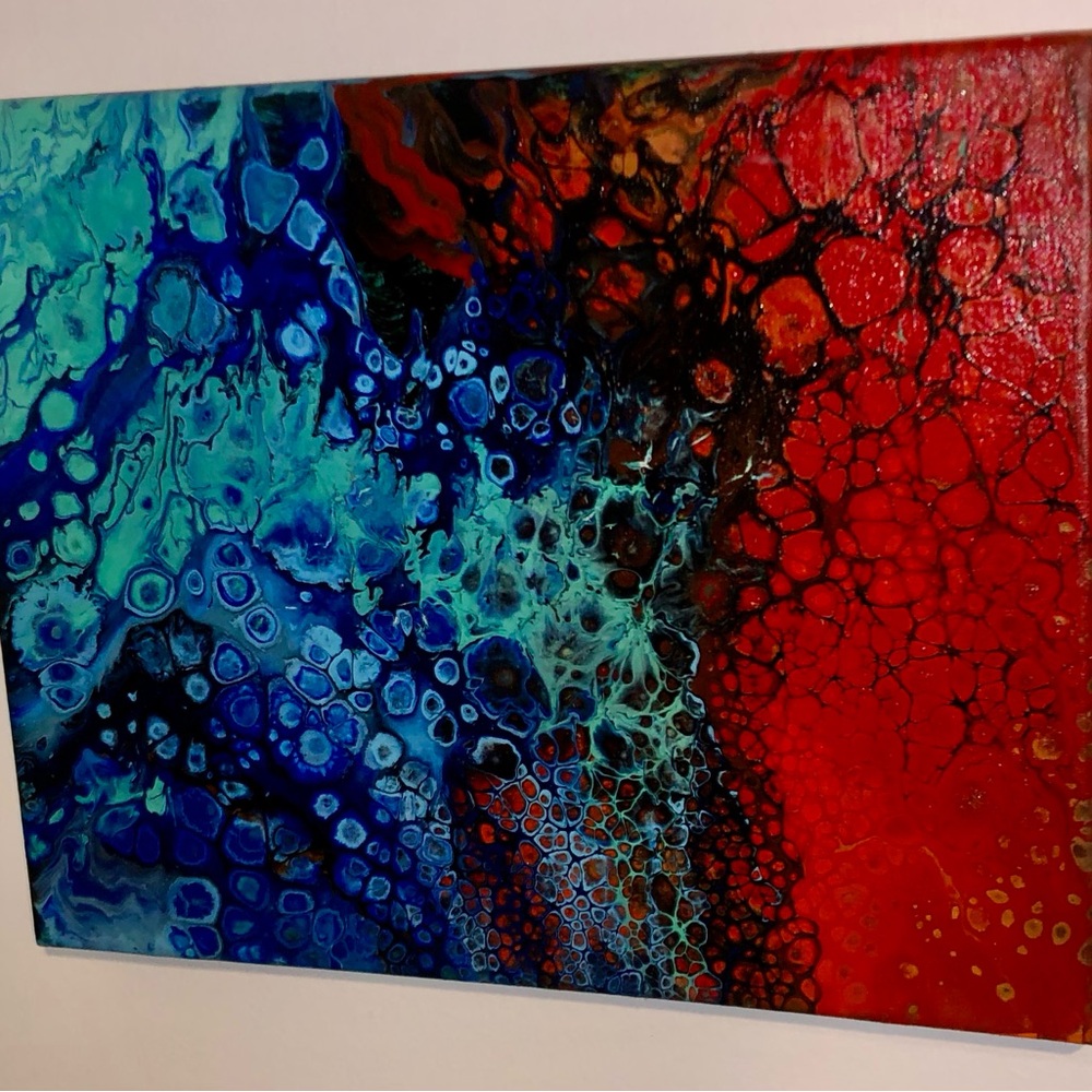 Handmade 11x14 Acrylic Pour Painting!